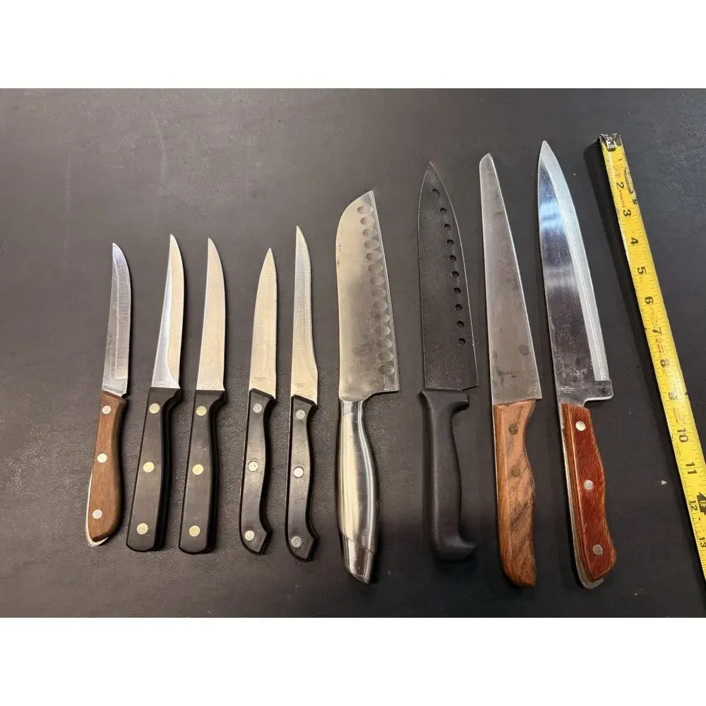 Lot of 9 Vintage Kitchen Knives KitchenAid Maxam Japan Gourmet